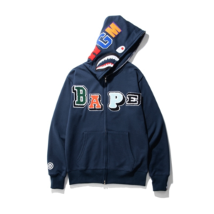 Bape A Bathing Ape Shark Zip Hoodie – Blue