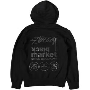 CDG Black Market x Stussy Hoodie – Black