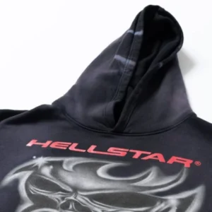 Hellstar Airbrushed Skull Hoodie – Black