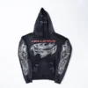 Hellstar Airbrushed Skull Hoodie – Black