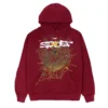 Sp5der Logo Hoodie Maroon