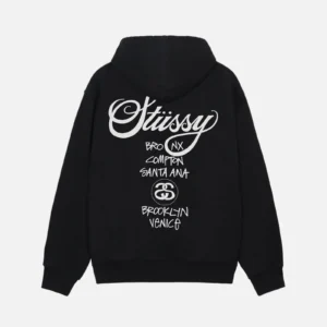 WORLD TOUR ZIP HOODIE- BLACK