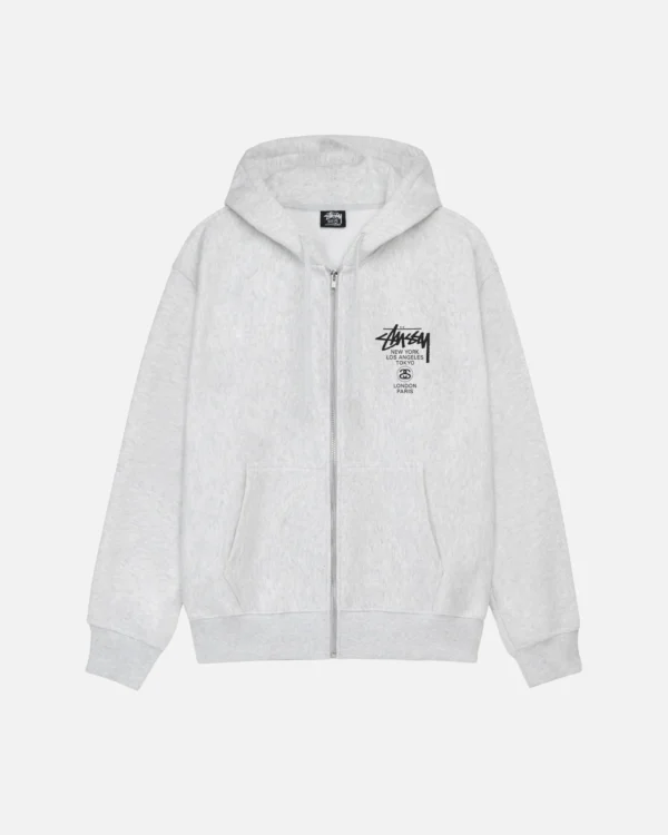 WORLD TOUR ZIP HOODIE- WHITE